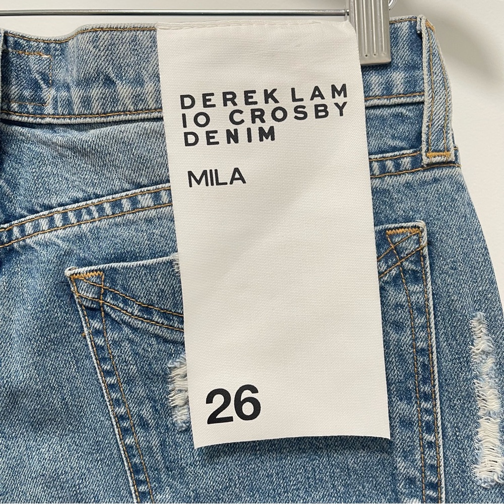 Derek Lam Mika Mid Rise Girlfriend Distressed Blue Jean Size 26 - Picture 9 of 14